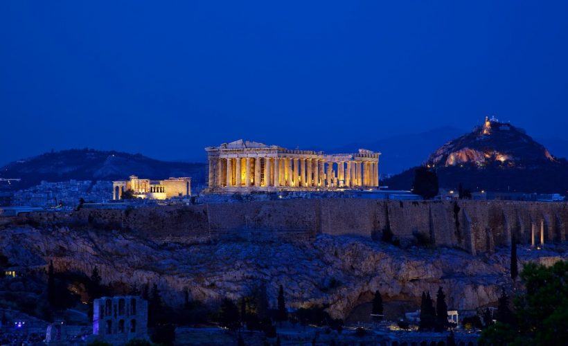 Night view of Acropolis,