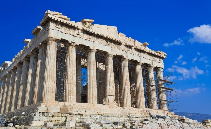 Parthenon temple in Acropolis at Athens, Greece - travel background