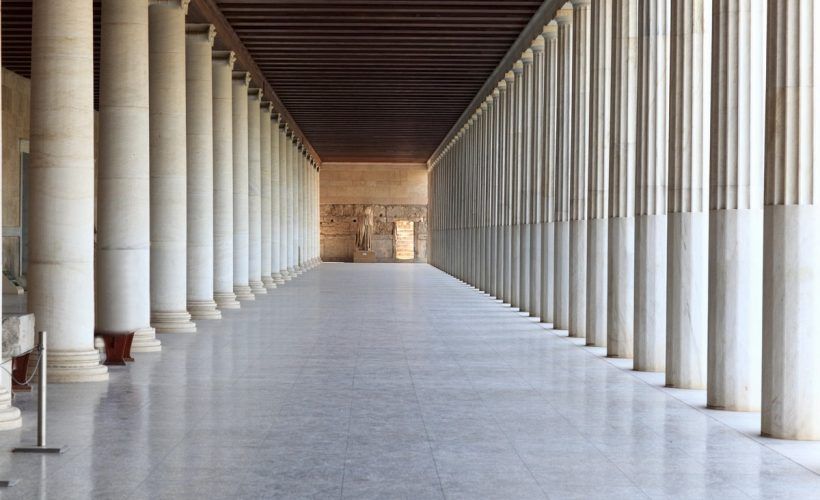 Column arcade of museum